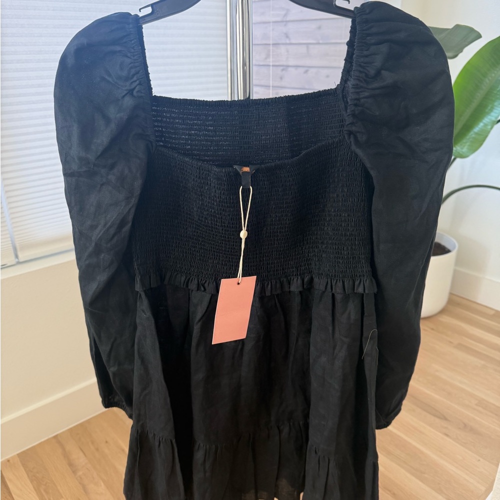 Quince NWT 100% European Linen Smocked Dress
